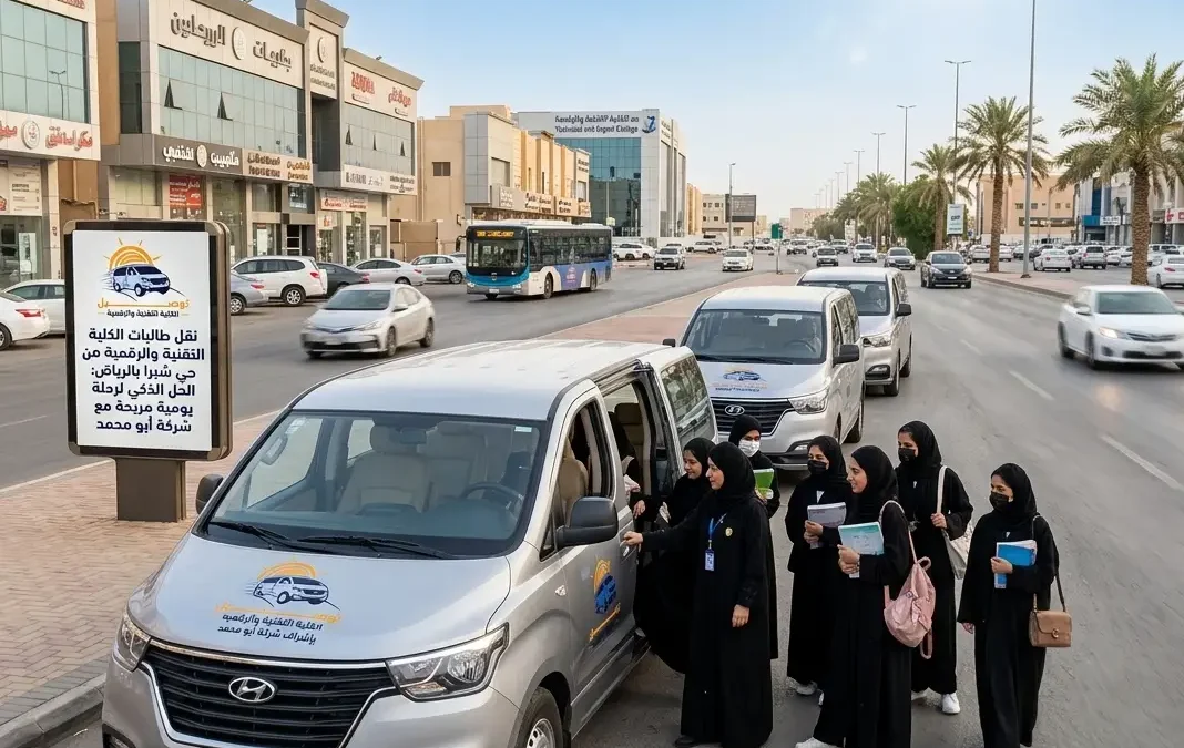 نقل طالبات الكلية التقنية والرقمية من حي شبرا: الحل الذكي لرحلة يومية مريحة مع شركة أبو محمد